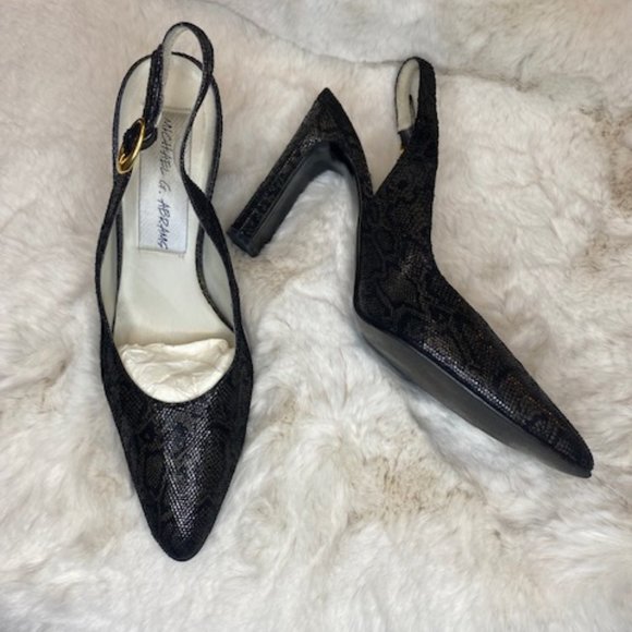 Snake Color Sling Back Pumps - Picture 3 of 3